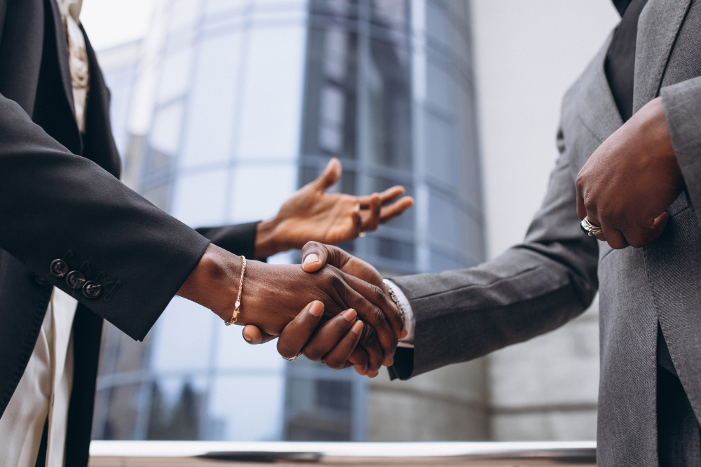 Business meeting handshake